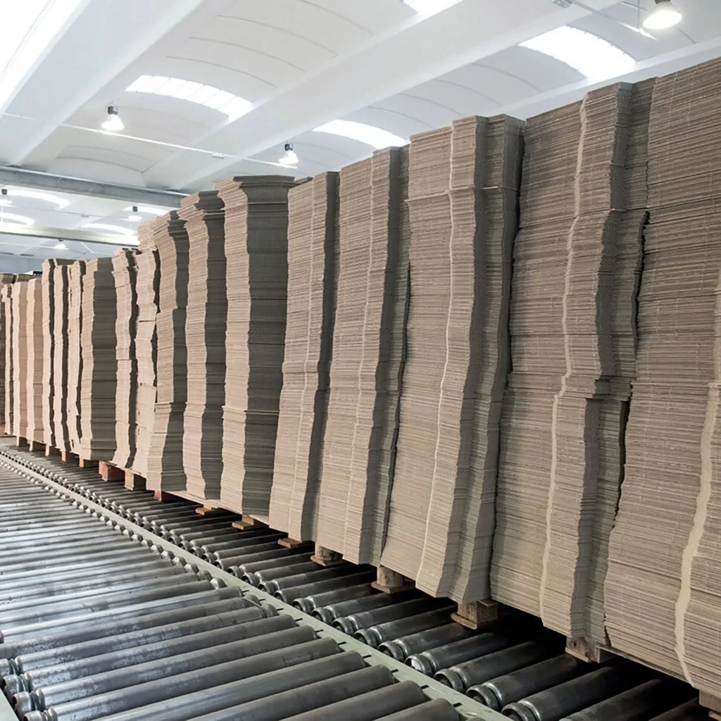 Linea di produzione di materiale per packaging con ctrlX AUTOMATION