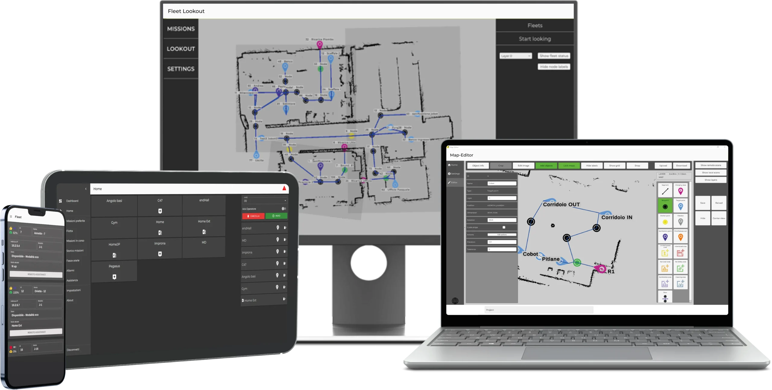 Navarco FMS - Fleet Management System for AMR Helko and AMR Jobot