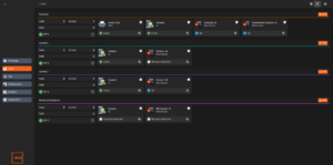 Interfaccia Line Strategy AMS pagina di gestione linee produttive