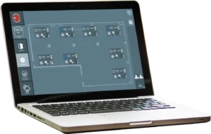 Interfaccia Building Management System Domusys con planimetria