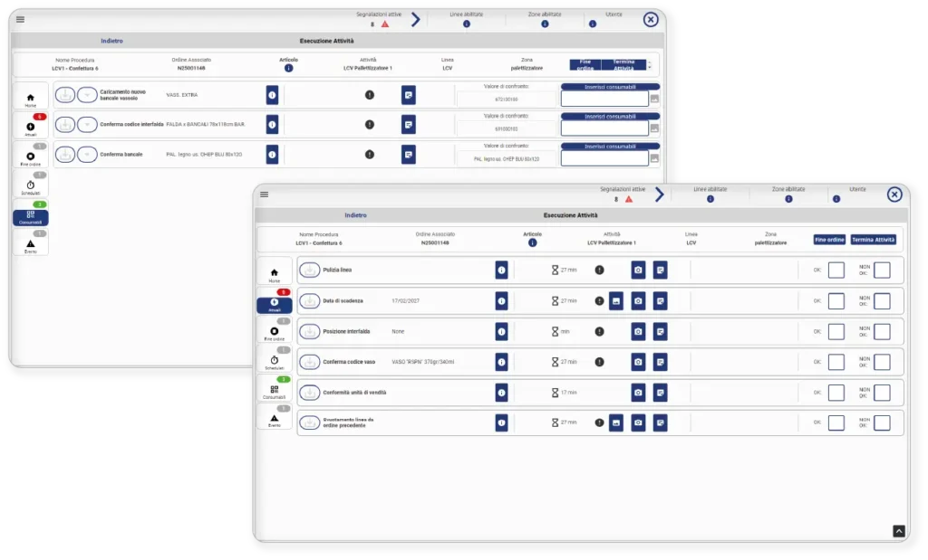 Interfaccia Ignition gestione digitale delle procedure operative - interfaccia operatore