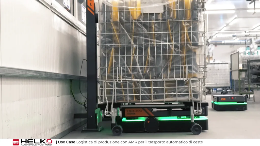 Esempio di automazione logistica con AMR finanziabile tramite INAIL ISI 2025