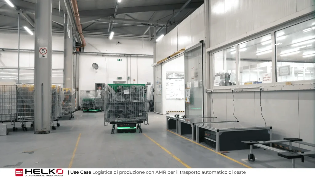 Esempio di automazione logistica con AMR finanziabile tramite INAIL ISI 2025